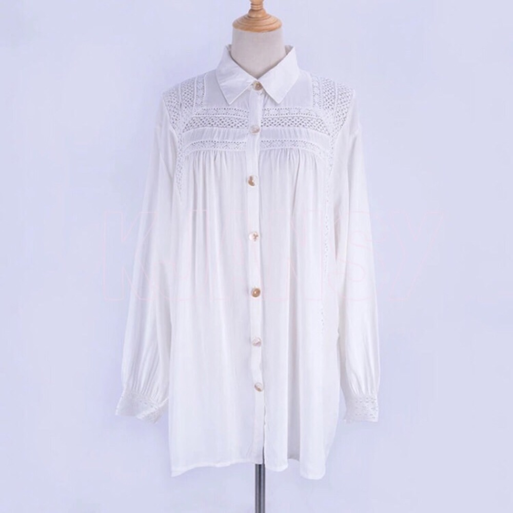 Bohemian Button Down Blouse - Picture 5 of 7